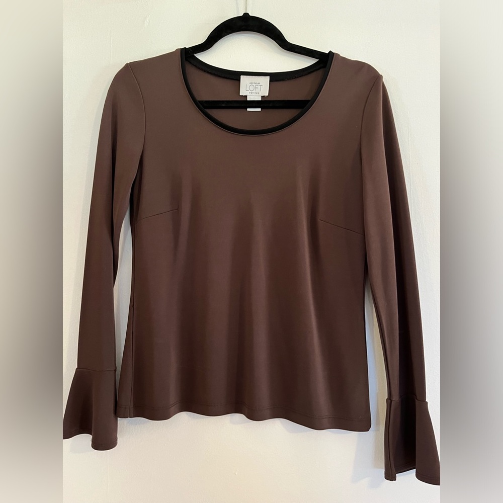 Ann Taylor Loft Petites Size Small Brown Blouse